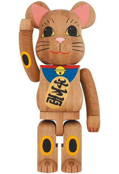 1000% Bearbrick Karimoku Maneki Neko (blue)