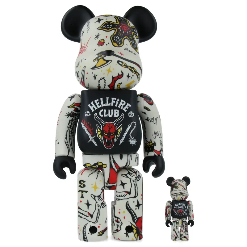 400% + 100% Bearbrick Stranger Things Hellfire Club