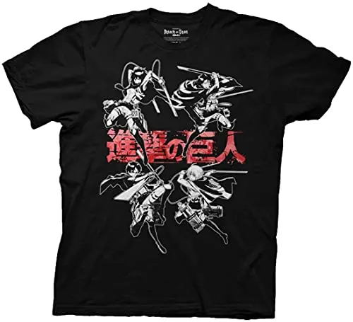 AOT Eren Yeager Group Short Sleeve T-Shirt
