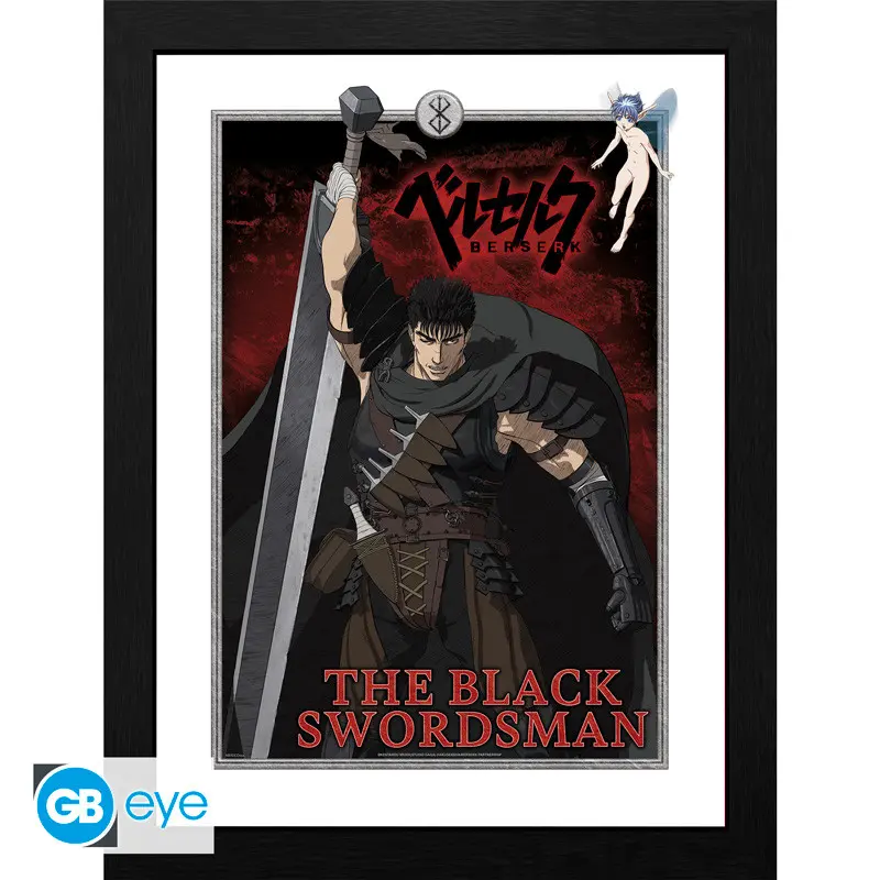 Berserk - The Black Swordsman - Tirage encadré 30x40 cm