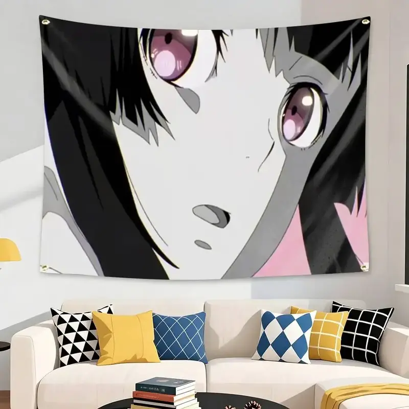 Black Torch Hana Usami Pink Eyes Close-Up Wall Tapestry