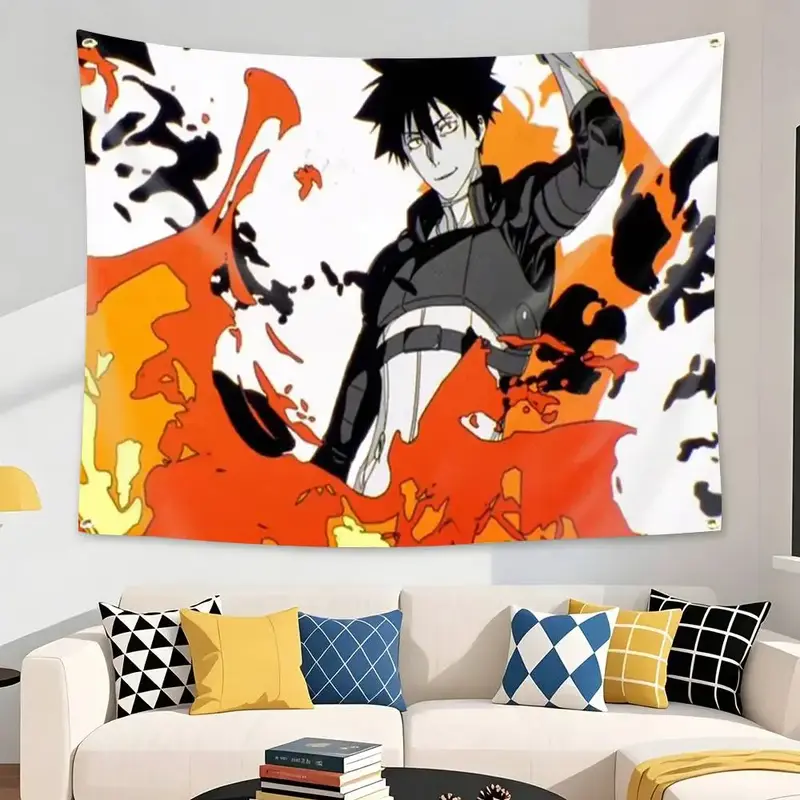 Black Torch Jiro Azuma Flame Wall Tapestry