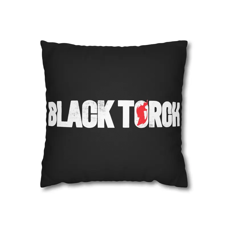 Black Torch Logo Decorative Pillow