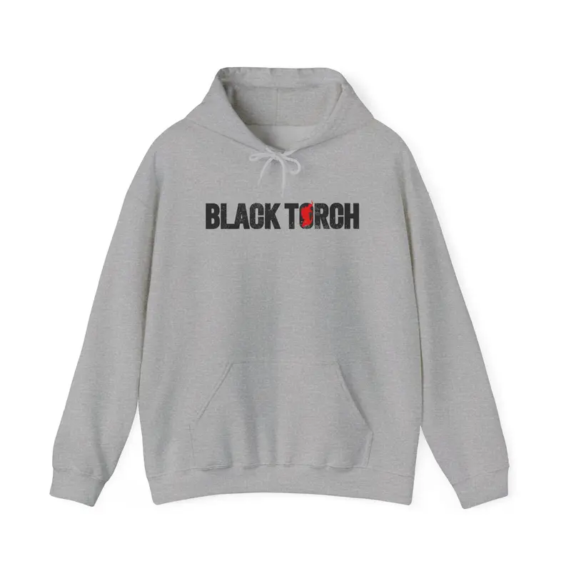 Black Torch Logo Gray Hoodie