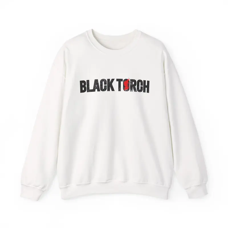 Black Torch Logo White Sweatshirt