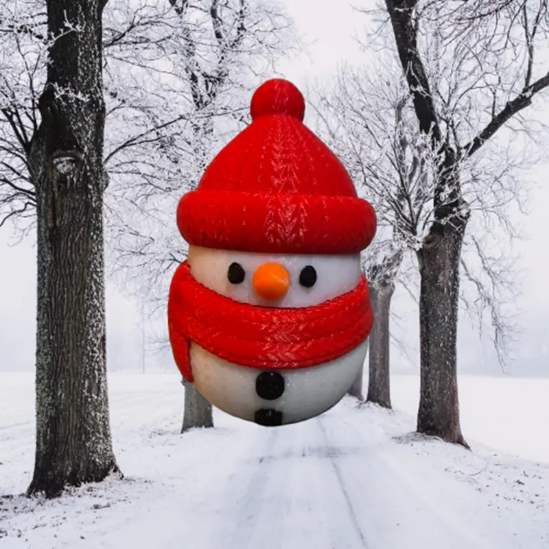 Bonhomme de Neige effet tricot – Décoration Hiver & Noël