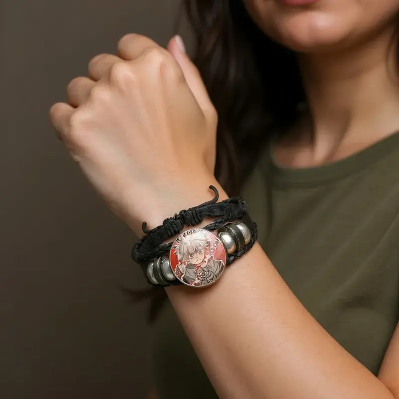 Bracelet tressé Gachiakuta corde noire