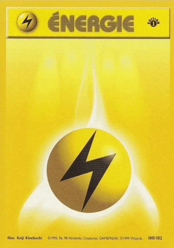 Carte Pokémon Énergie Électrique – Set de Base Édition 1
