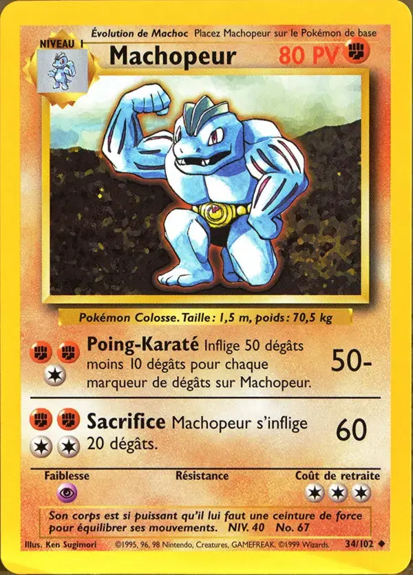Carte Pokémon Machopeur – Set de Base Édition 1