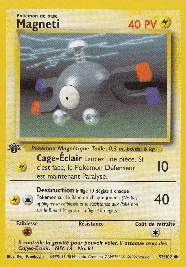 Carte Pokémon Magnéti – Set de Base Édition 1
