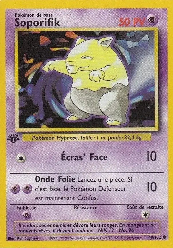 Carte Pokémon Soporifik – Set de Base Édition 1