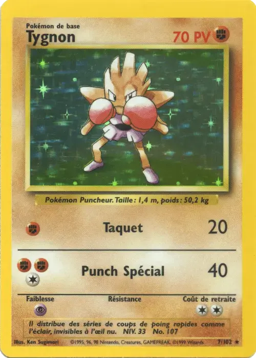 Carte Pokémon Tygnon – Set de Base Édition 1