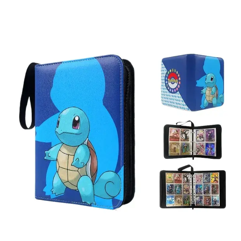 Classeur Cartes Pokémon Carapuce - Album 4 Grilles PU Fermeture Éclair
