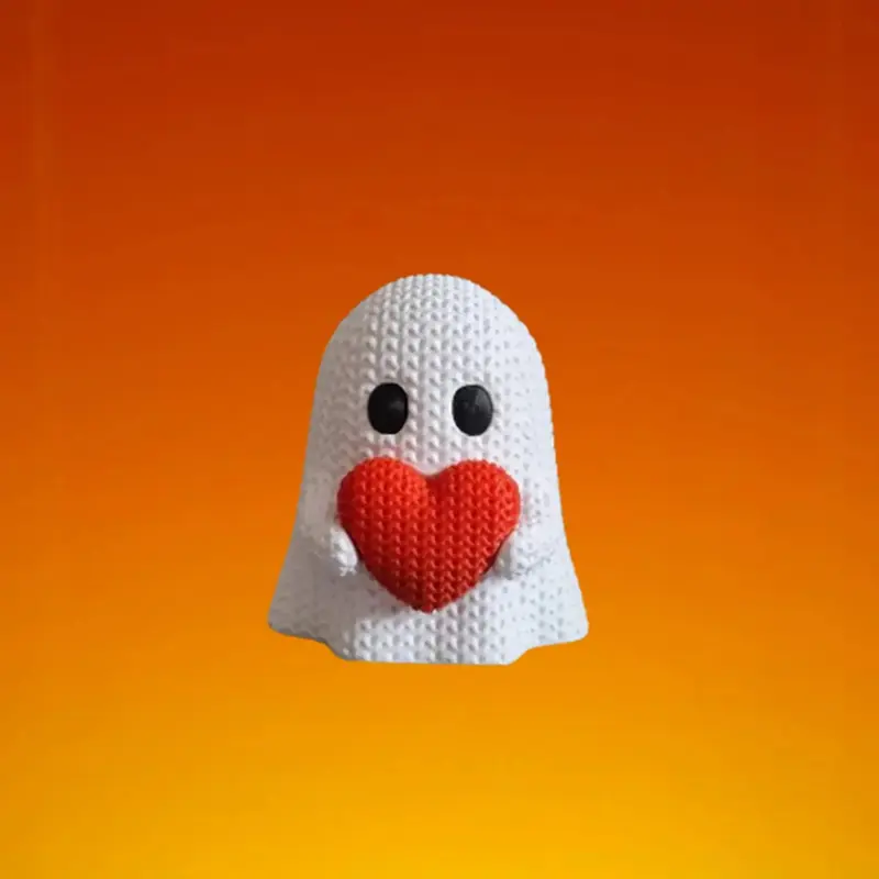 Décoration Fantôme effet tricot 3D – Figurine Halloween & Saint-Valentin
