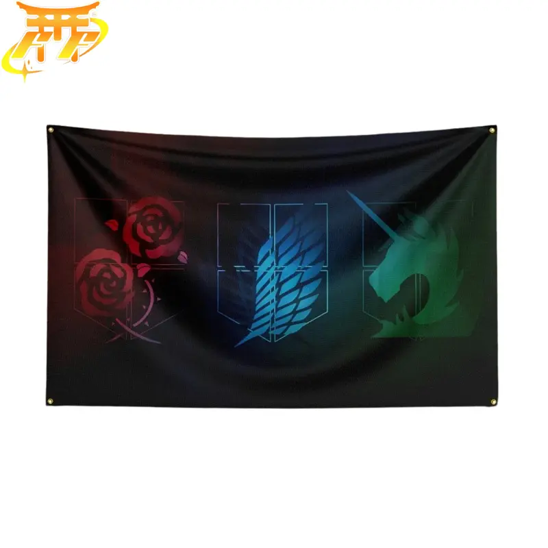 Emblems of the Three Brigades Flag - Attack on Titan