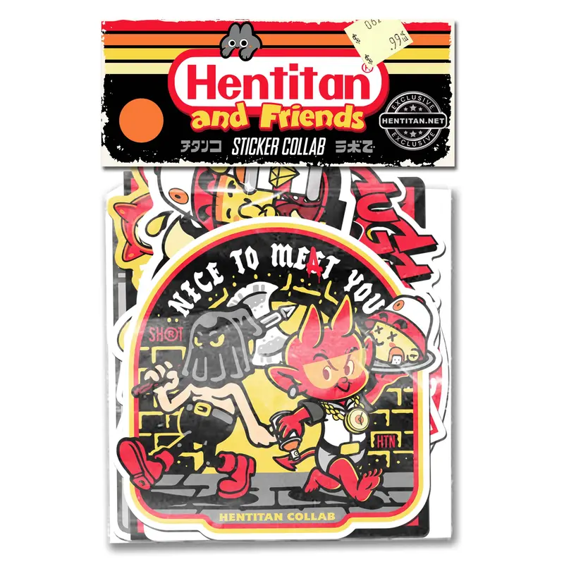 Hentitan and Friends - Orange Sticker Pack