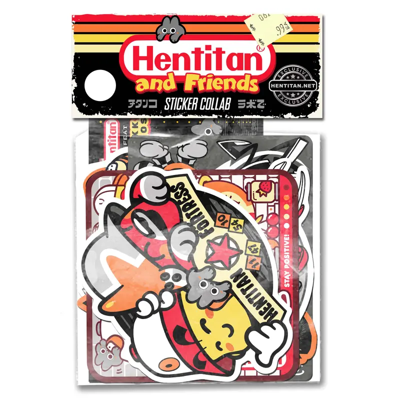 Hentitan and Friends - White Sticker Pack