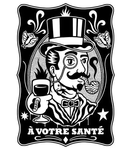 Kev Grey - A Votre Santé Giclee Print