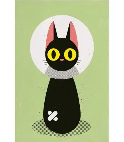 Komboh - Bandage Cat Giclee Print