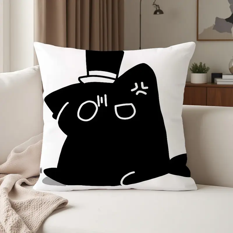 Lord of Mysteries Angry Black Cat Pillow