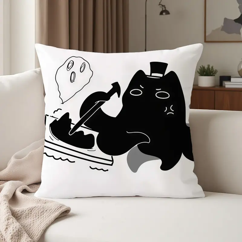 Lord of Mysteries Angry Top Hat Cat Pillow