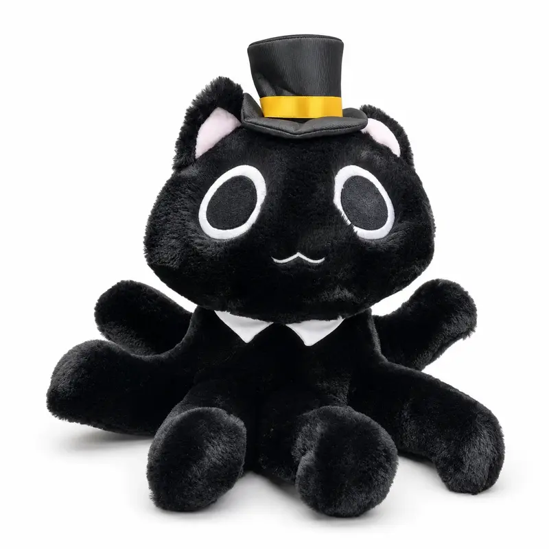Lord of Mysteries Black Cat Top Hat Sitting Plush Doll