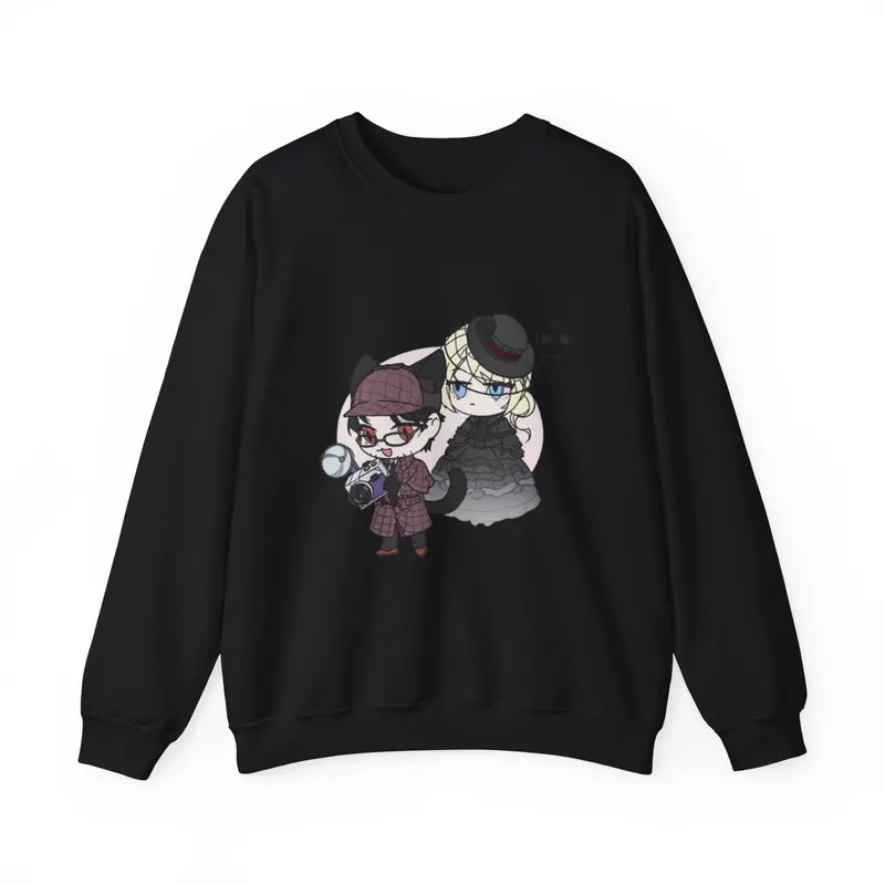Lord of Mysteries Chibi Cat Detective Duo Black Sweatshirt