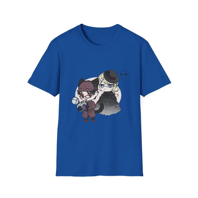 Lord of Mysteries Chibi Cat Detective Duo Blue T-Shirt