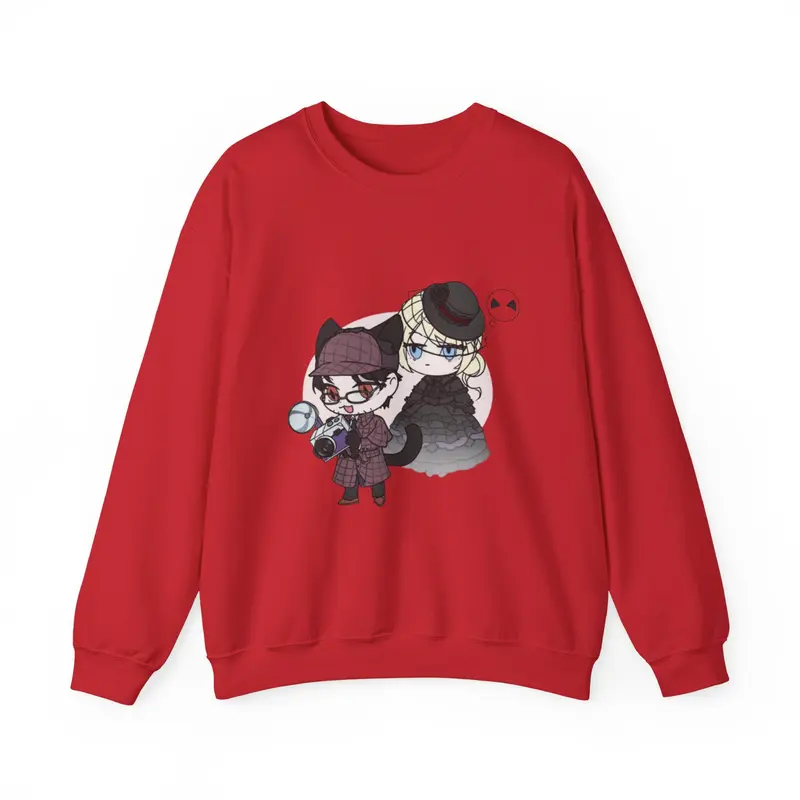 Lord of Mysteries Chibi Cat Detective Duo Red Sweatshirt