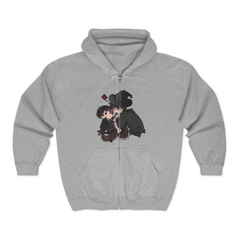 Lord of Mysteries Chibi Duo Gray Zip Hoodie