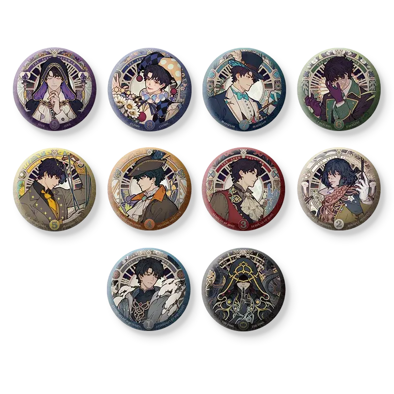 Lord of Mysteries Klein Moretti Button Pin Collection – 10 Pcs Set