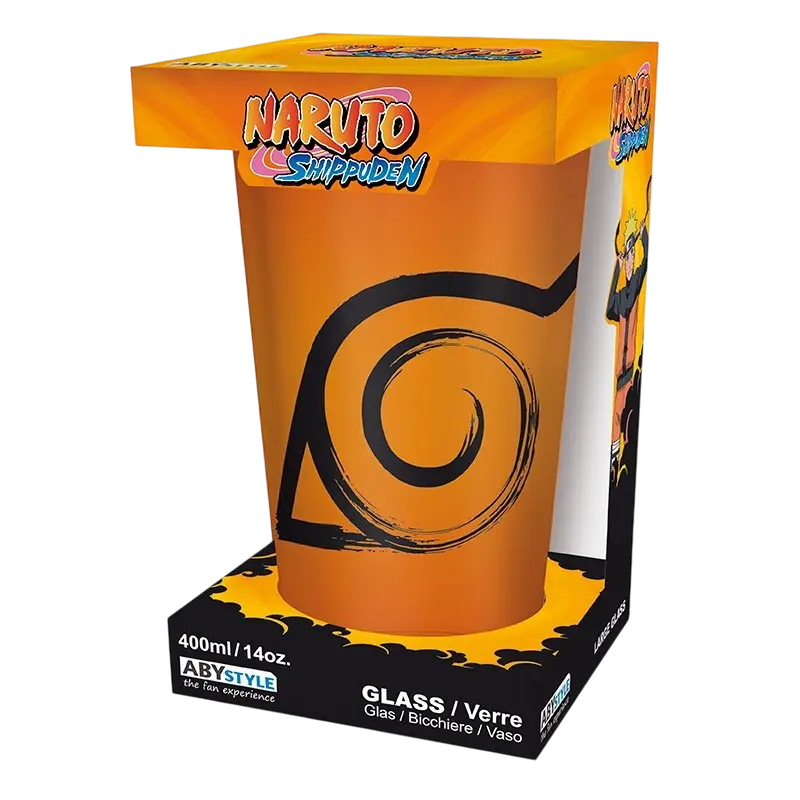 Naruto Verre XXL - 400 ml - Konoha & Sceau - boîte