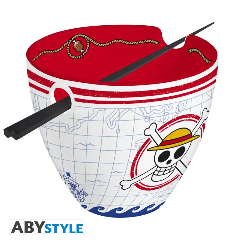 One Piece Bol à ramen avec baguettes - Monkey D. Luffy