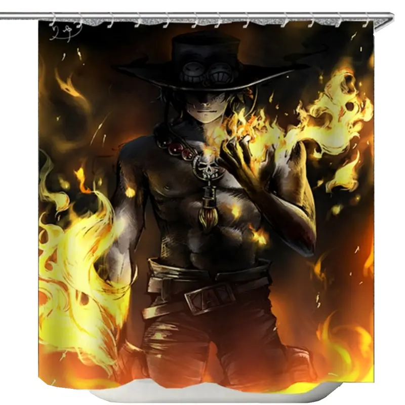 One Piece Duschdraperi Ace Fire