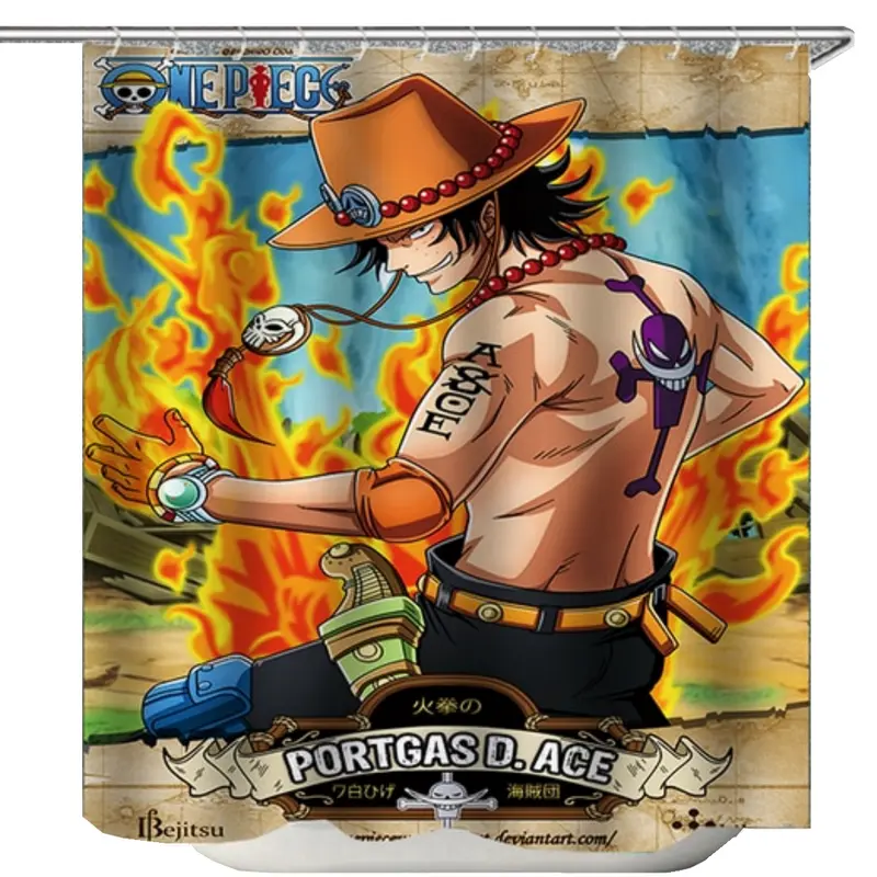 One Piece Duschdraperi Fire Fist Ace