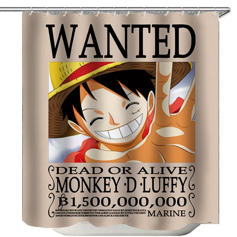 One Piece Duschdraperi Luffy Wanted