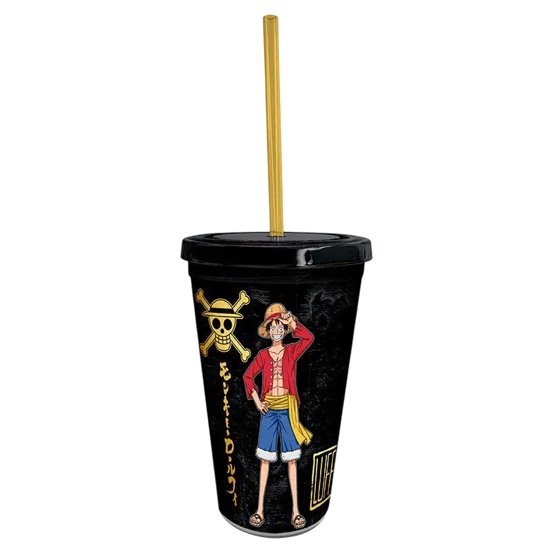 One Piece Gobelet avec paille - 470 ml - Luffy & Zoro