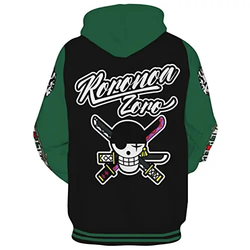 One Piece Roronoa Zoro Football Inspired Hoodie