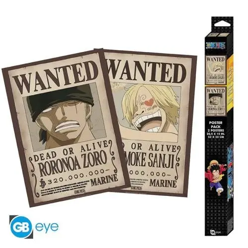 ONE PIECE - Wanted Zoro & Sanji - Set de 2 posters '52x38'