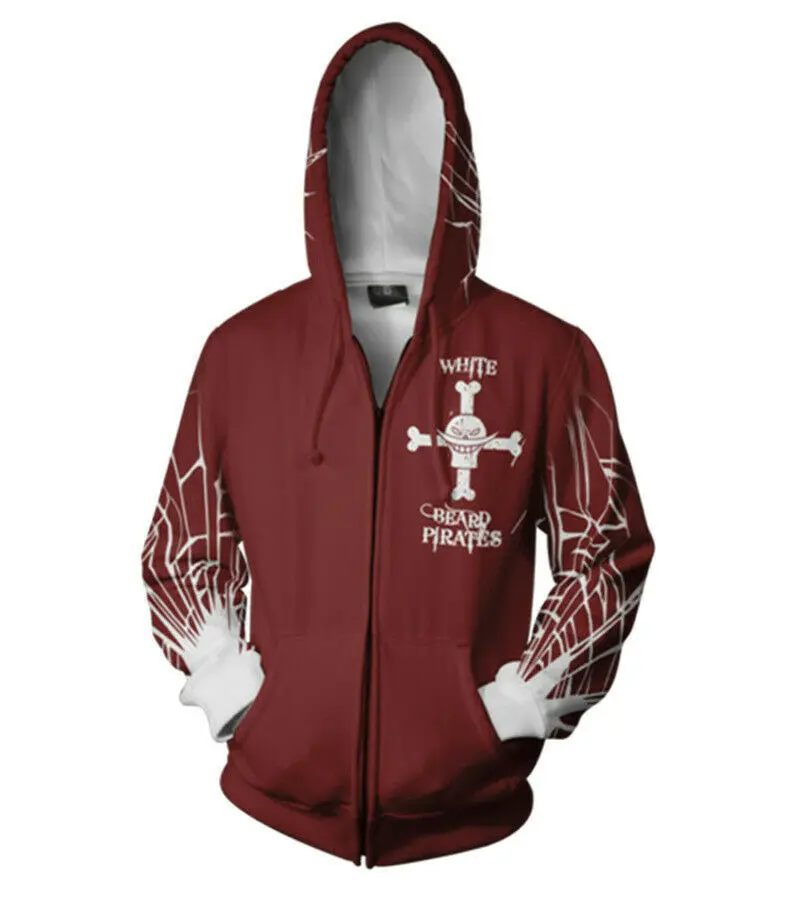 One Piece Zip Hoodie Whitebeard