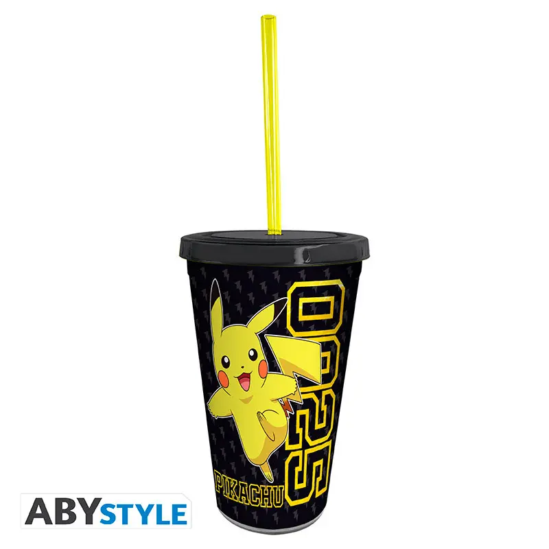 Pokemon Gobelet avec paille - 470 ml - Pikachu Collage