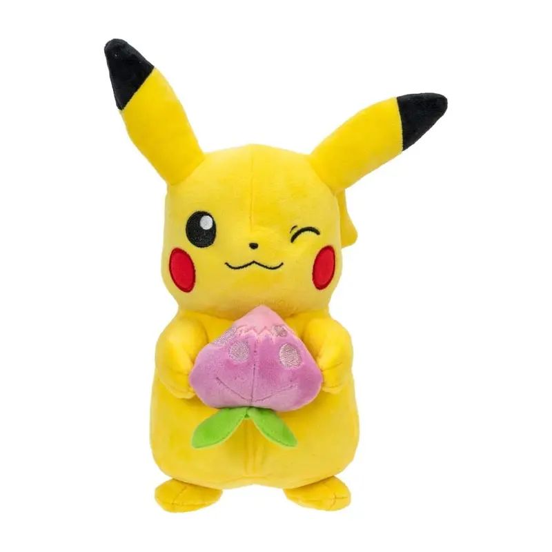 Pokémon - Peluche Pikachu avec Baie Pêcha