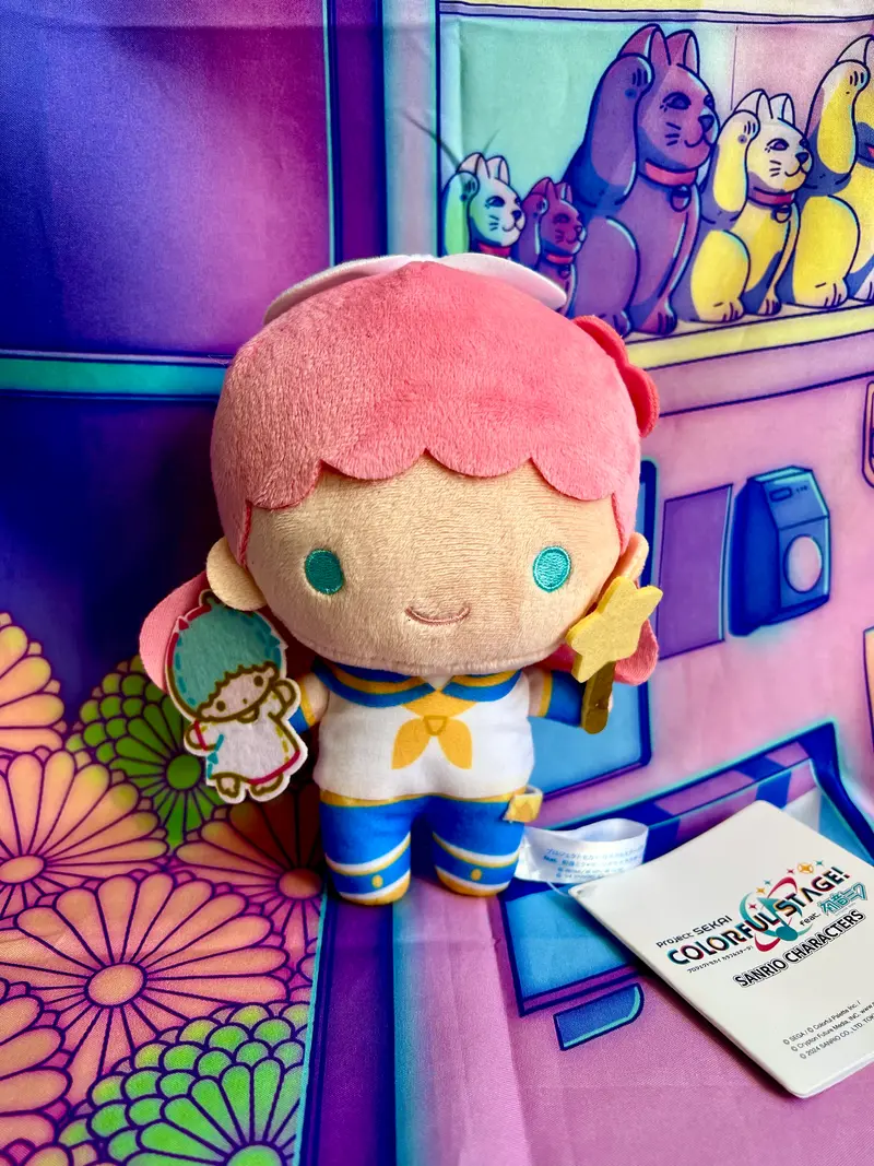Porte-clés En Peluche - Project Sekai Colorful Stage ft. Hatsune Miku x Sanrio - Little Twin Stars x Rin - Sega - 15cm