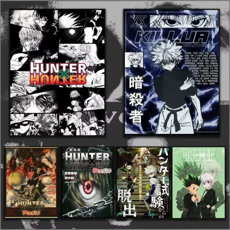Poster Kirua fond rose Hunter x Hunter