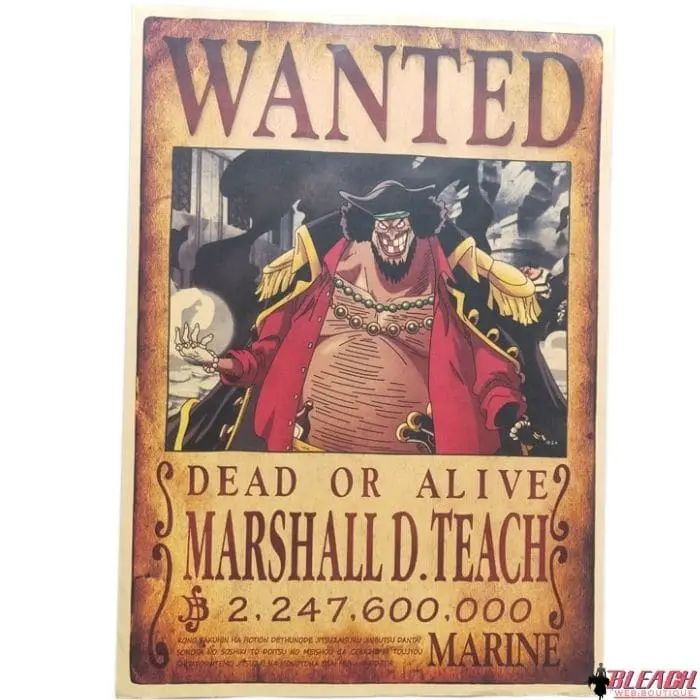 Poster One Piece Wanted Barbe Noire Marshall D. Teach