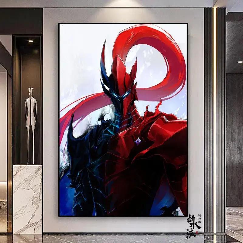 Poster Solo Leveling Igris Bleu Et Rouge