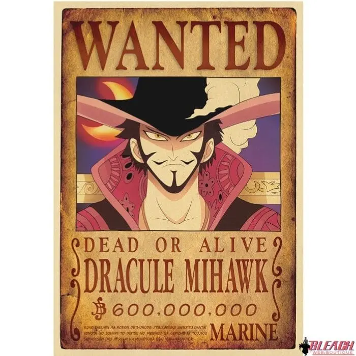 Poster Wanted One Piece Mihawk