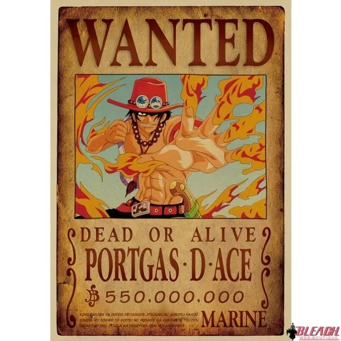 Poster Wanted One Piece Portgas D. Ace