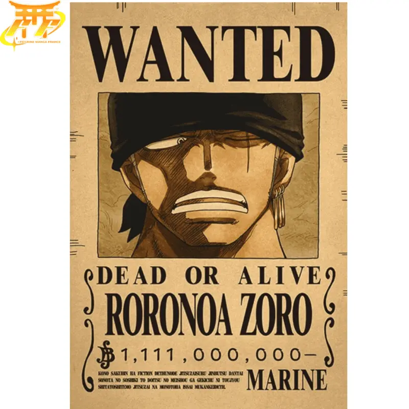 Poster Wanted Roronoa Zoro "Post Wano" - One Piece