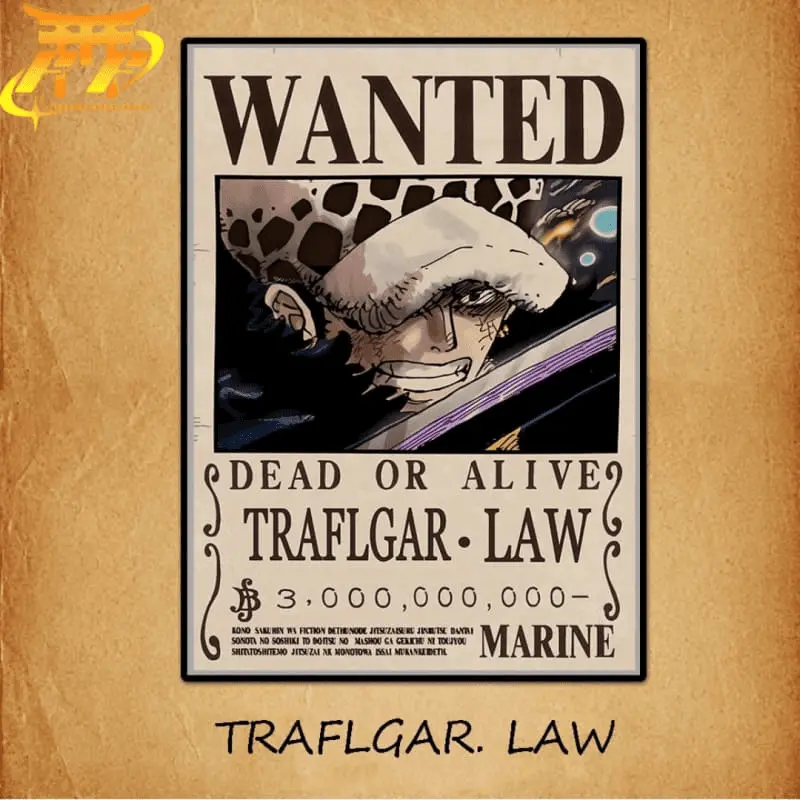 Poster Wanted Trafalgar D. Water Law - One Piece